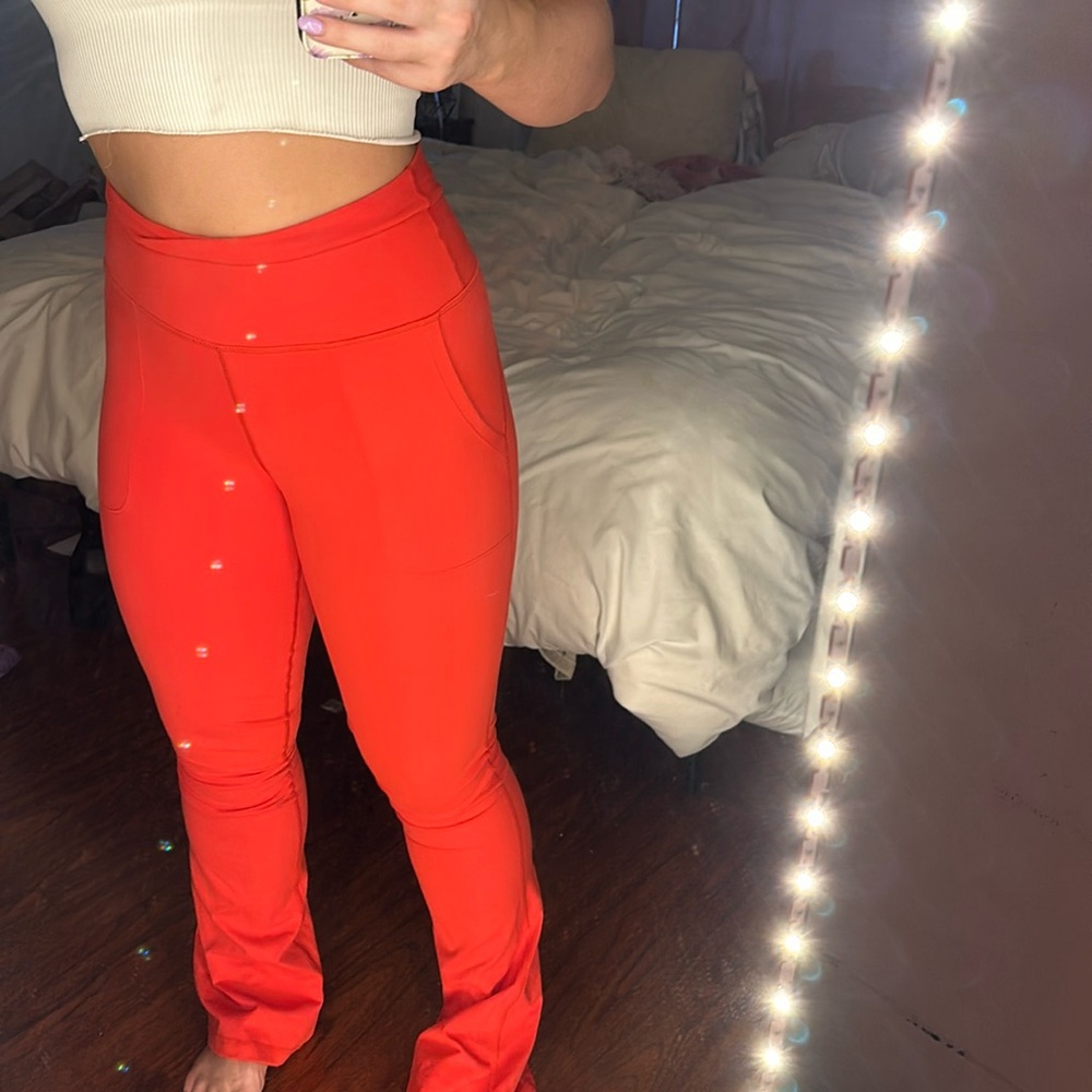 Offline by aerie bootcut hugger medium regular length red